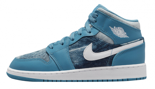 Air Jordan 1 Mid GS Washed Denim Blue/White DM8951-400