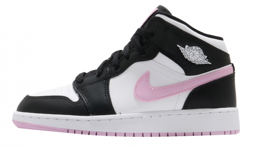 Air Jordan 1 Mid GS White Black Light Arctic Pink White/Lt Arctic Pink-black 555112103