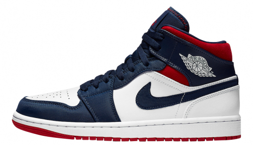 Air Jordan 1 Mid SE USA White/Varsity Red-Midnight Navy 852542-104