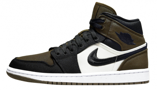 Air Jordan 1 Mid SE WMNS Olive Toe Light Olive/Black-Sail-White DV0427-301