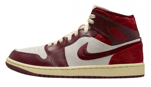 Air Jordan 1 Mid SE WMNS Tiki Leaf Team Red/University Red-Sail-Muslin DZ2820-601