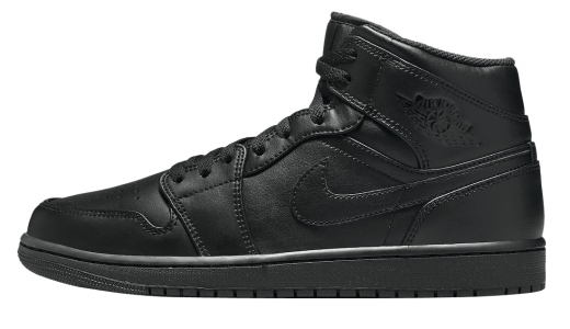 Air Jordan 1 Mid Triple Black Black/Black-Black 554724-093