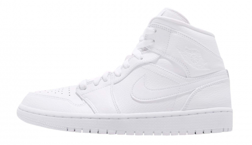 Air Jordan 1 Mid Triple White White/White-white 554724129