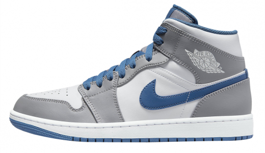 Air Jordan 1 Mid True Blue Cement Grey/White-True Blue DQ8426-014