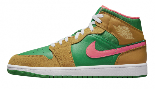 Air Jordan 1 Mid Wheat Watermelon Wheat/Lucky Green-Watermelon-White DX4332-700