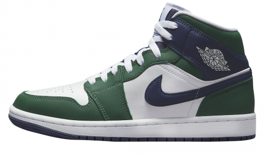 Air Jordan 1 Mid White Green Navy White/Green-Navy DZ5326-300