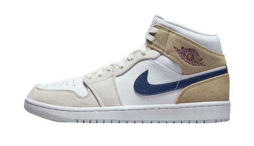 Air Jordan 1 Mid White tan White/Tan-Navy DO6726-100