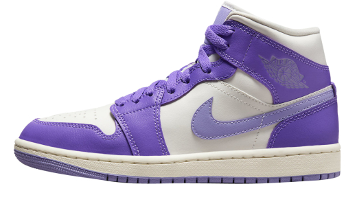 Air Jordan 1 Mid WMNS Action Grape Action Grape/Sky J Light Purple-Sail BQ6472-504