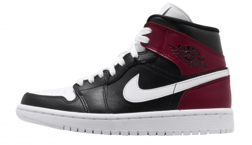 Air Jordan 1 Mid WMNS Black Noble Red Black/White-noble Red BQ6472016