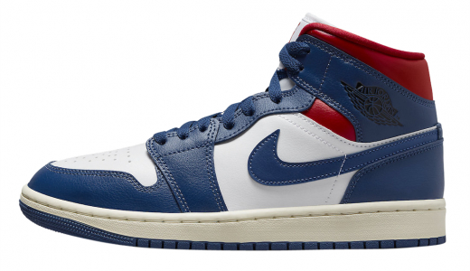 Air Jordan 1 Mid WMNS French Blue White/French Blue-Gym Red-Sail-Black BQ6472-146