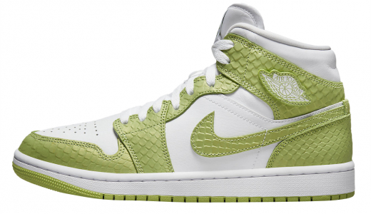 Air Jordan 1 Mid WMNS Green Python White/Vivid Green-White DV2959-113