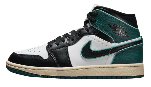 Air Jordan 1 Mid WMNS Oxidized Green White/Black-Light Dew-Oxidized Green-Sail-Muslin FQ7818-100