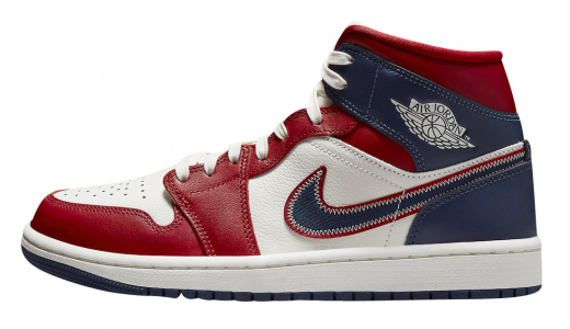 Air Jordan 1 Mid WMNS SE USA Gym Red/Sail-Light Iron Ore-Midnight Navy DQ7648-600