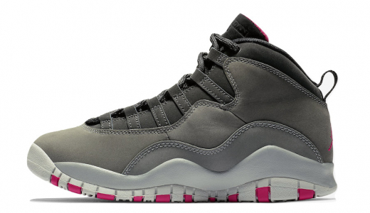 Air Jordan 10 GS Dark Smoke Grey Dark Smoke Grey/Rush Pink-Black-Iron Grey 487211-006