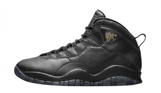 Air Jordan 10 NYC Black / Black - Dark Grey - Metallic Gold Coin 310805012