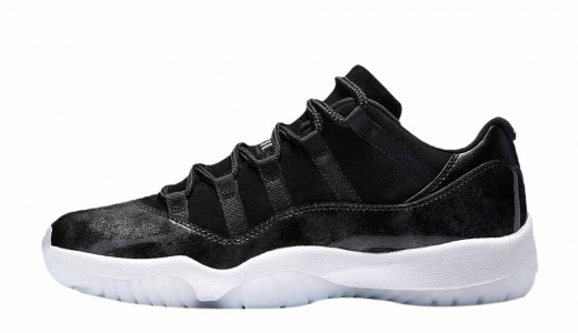 Air Jordan 11 Low Barons Black / Metallic Silver - White 528895-010