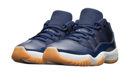 Air Jordan 11 Low GS Navy Gum Midnight Navy / White - Light Gum Brown 528896-405