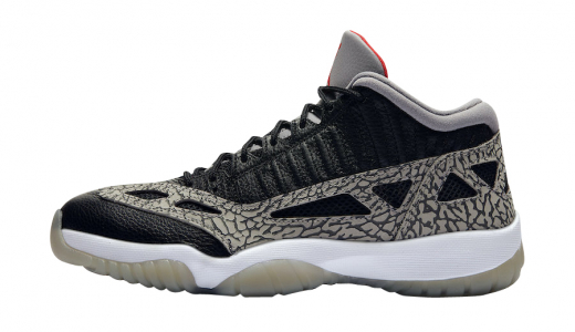 Air Jordan 11 Low IE Black Cement Black/Fire Red-Cement Grey-White 919712-006