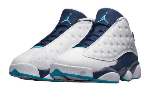 Air Jordan 13 Low GS Hornets White / Midnight Navy / Turquoise Blue / Metallic Silver 310811-107