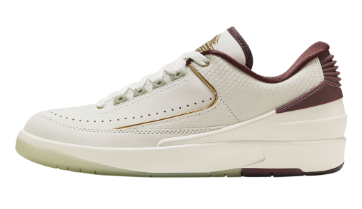 Air Jordan 2 Low WMNS Chinese New Year Sail/Cedar-Dark Smoke Grey-Dark Team Red-Metallic Gold Grain FJ5736-100