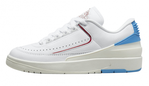 Air Jordan 2 Low WMNS UNC To Chicago White/Fire Red-Dark Powder Blue-Sail DX4401-164