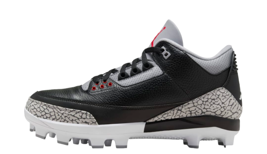 Air Jordan 3 Baseball Cleat Black Cement Black/Cement Grey/White/Fire Red FZ8627-001