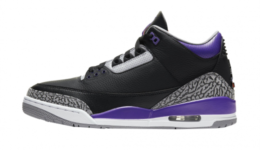 Air Jordan 3 Court Purple Black/Cement Grey-White-Court Purple CT8532-050