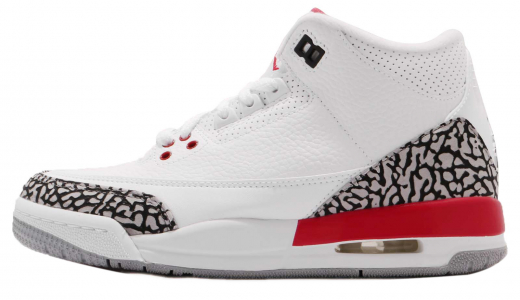 Air Jordan 3 GS Katrina White/Fire Red-cement Grey-black 398614116