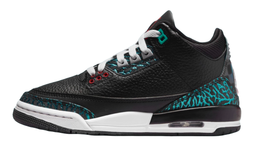 Air Jordan 3 GS Moto Black/Hyper Jade-White-Siren Red FV5437-001