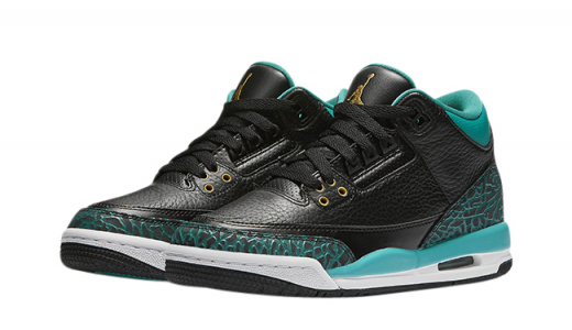 Air Jordan 3 GS Rio Teal Black / Metallic Gold - Rio Teal 441140-018