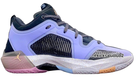 Air Jordan 37 Low Dongdan Black/Orange Chalk-Lilac Ice-Hydrogen Blue-Pink Rise-White FD8701-001