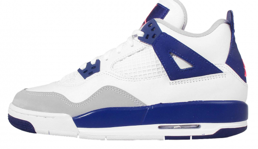 Air Jordan 4 GS White Deep Royal Blue White / Deep Royal Blue - Wolf Grey - Hyper Orange 487724132