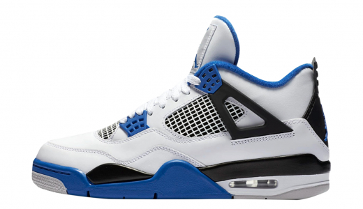 Air Jordan 4 Motorsport White / Varsity Blue - Black 308497-117