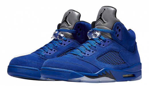 Air Jordan 5 GS Blue Suede Game Royal/Game Royal-Black 440888-401