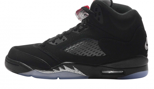 Air Jordan 5 OG GS Black Metallic Black/Fire Red-Metallic Silver 845036-003