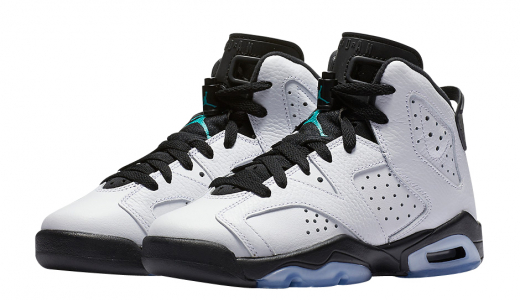 Air Jordan 6 GS Hyper Jade White / Hyper Jade - Black 384665-122