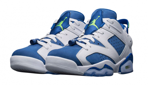 Air Jordan 6 Low GS Ghost Green White / Ghost Green - Insignia Blue 768881-106