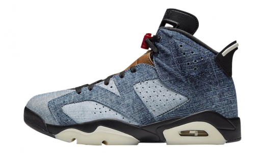 Air Jordan 6 Washed Denim Washed Denim/Sail-Varsity Red-Black CT5350-401