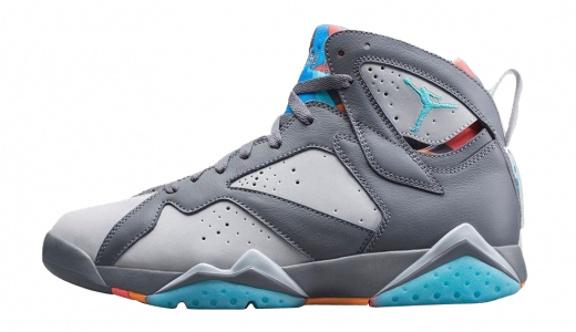 Air Jordan 7 Barcelona Days Dark Grey / Wolf Grey / Total Orange / Turquoise Blue 304775016