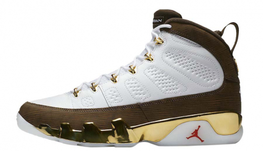 Air Jordan 9 Melo White/Brown-Gold 302370-122