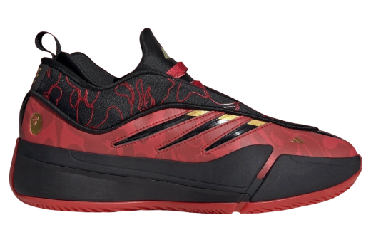 BAPE x Adidas Dame 9 Better Scarlet Better Scarlet/Core Black-Gold Metallic IH0786