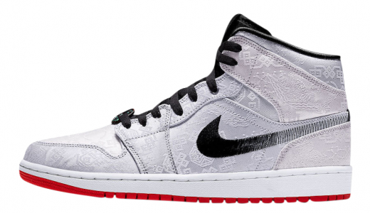 CLOT x Air Jordan 1 Mid Fearless Grey/Black-Red CU2804-100