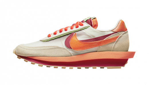 Clot x Sacai x Nike LDWaffle Orange Blaze Net/Orange Blaze-Deep Red-Green Bean DH1347-100