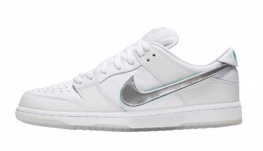 Diamond Supply Co. x Nike SB Dunk Low White White/Chrome-Black-Tropical Twist BV1310-100