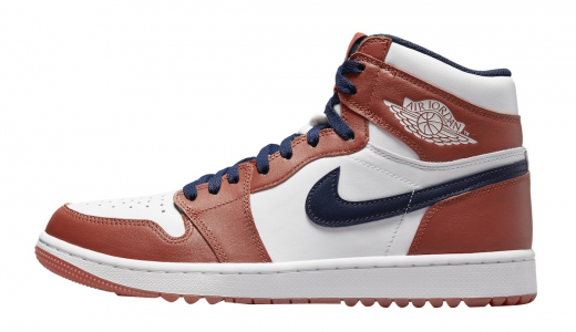 Eastside Golf x Air Jordan 1 High Golf Burnt Sunrise/Midnight Navy-White-Metallic Gold DZ4523-800