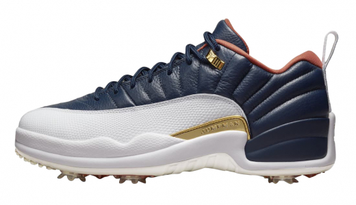 Eastside Golf x Air Jordan 12 Golf Midnight Navy Midnight Navy/White-Burnt Sunrise-Metallic Gold DZ4524-400