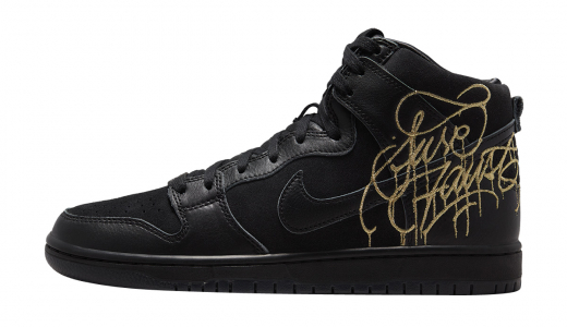 FAUST x Nike SB Dunk High Black/Metallic Gold DH7755-001