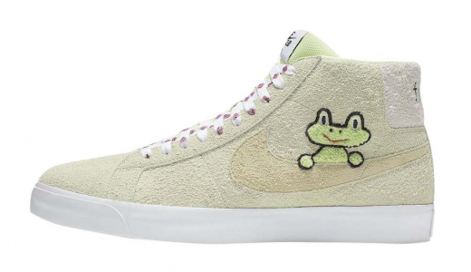 Frog Skateboards x Nike SB Blazer Mid Light Liquid Lime/White-Light Crimson-Lawn AH6158-300