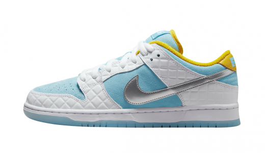 FTC x Nike SB Dunk Low White/Lagoon Pulse-Metallic Silver-Speed Yellow DH7687-400