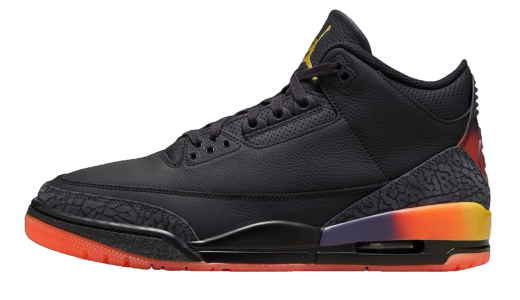 J Balvin x Air Jordan 3 Rio Black/Solar Flare-Total Crimson Abyss FN0344-001